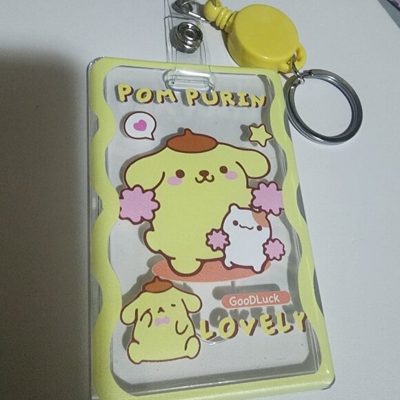 Brand New Pom Purin I I.D Holder Keychain - Picture 1 of 4